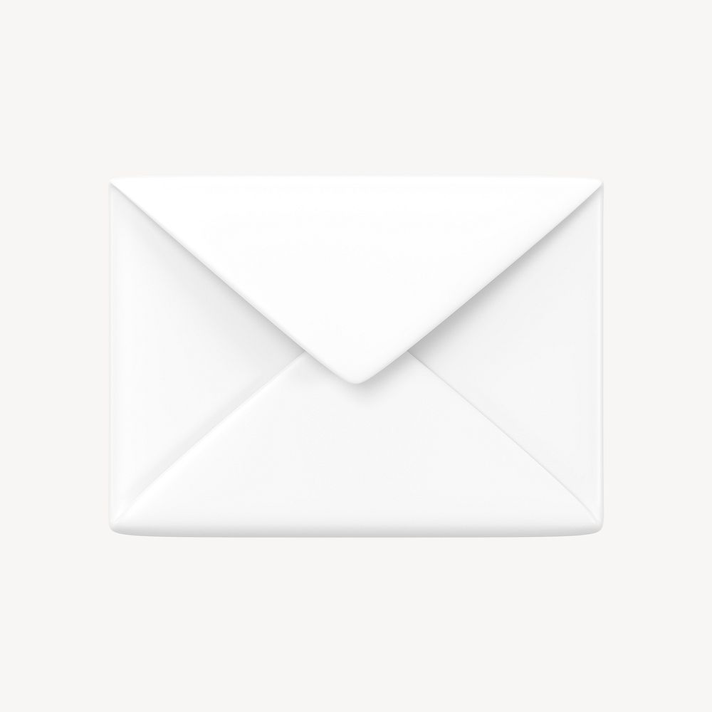 White envelope clipart, 3D stationery graphic