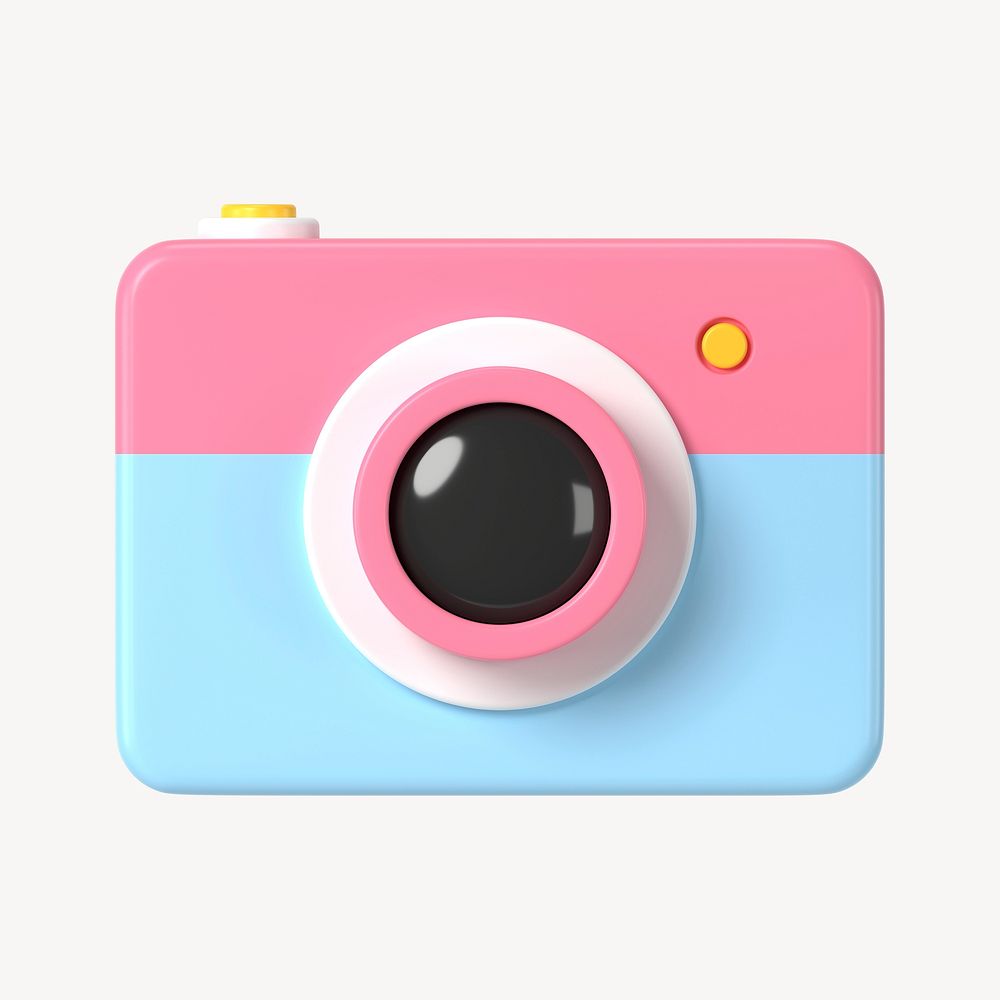 3D camera sticker, social media app icon psd