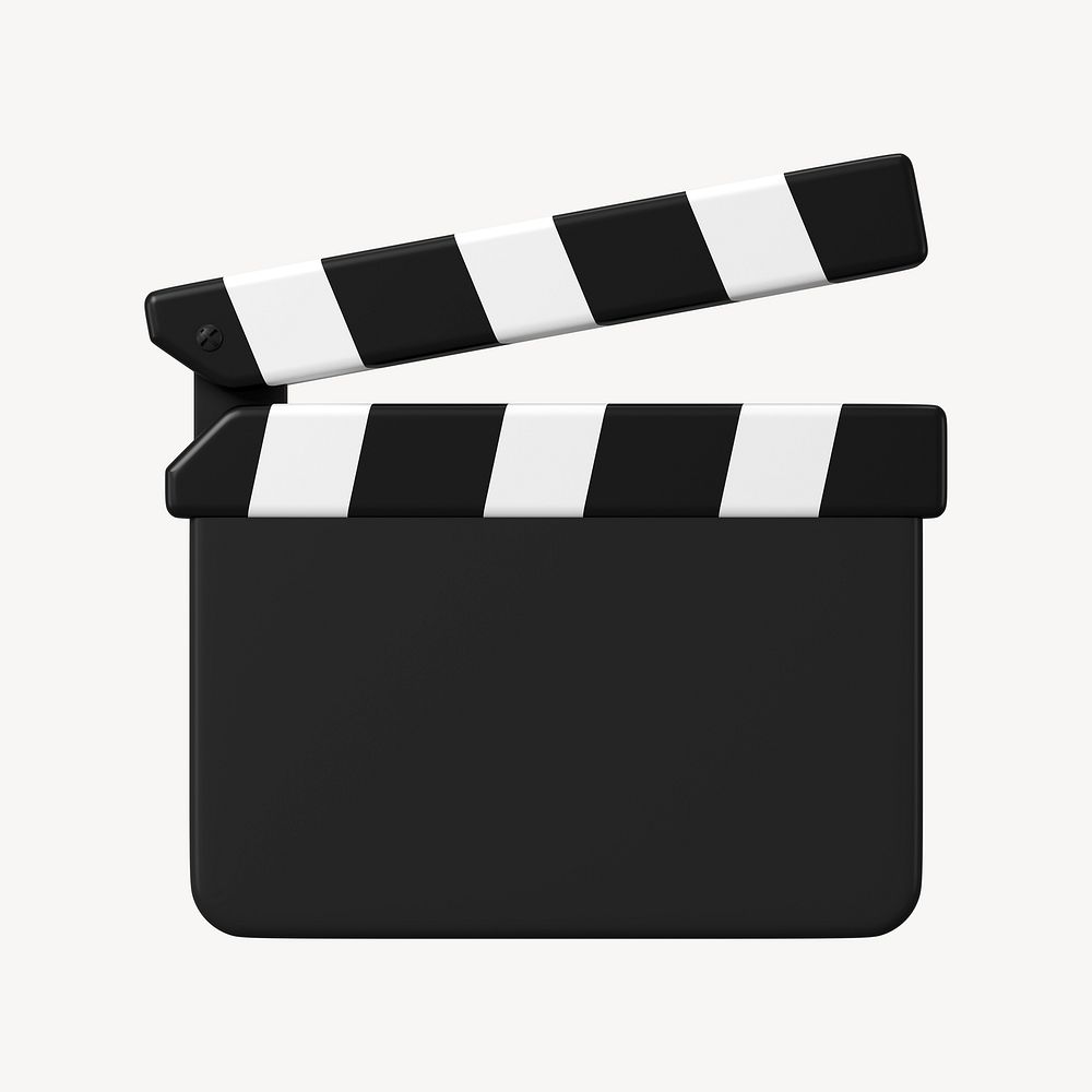 Film slate clipart, 3D media, entertainment graphic
