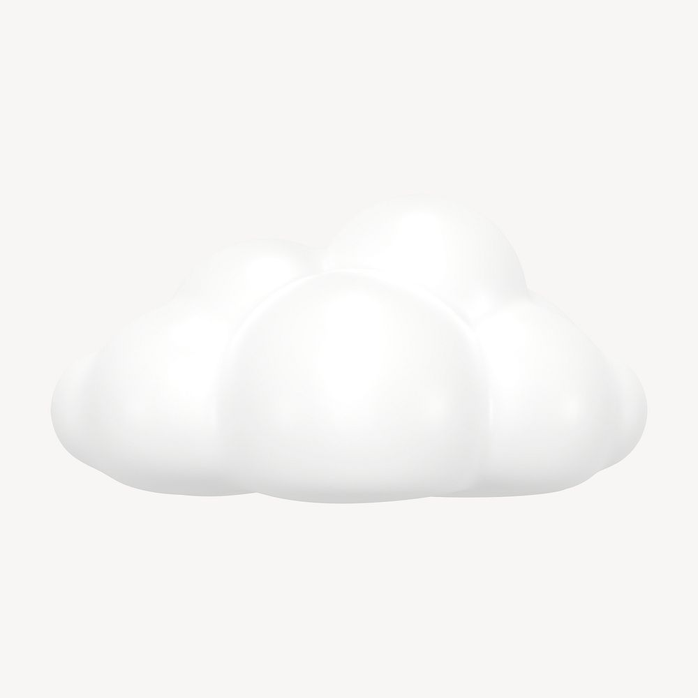 White cloud sticker, weather forecast graphic psd