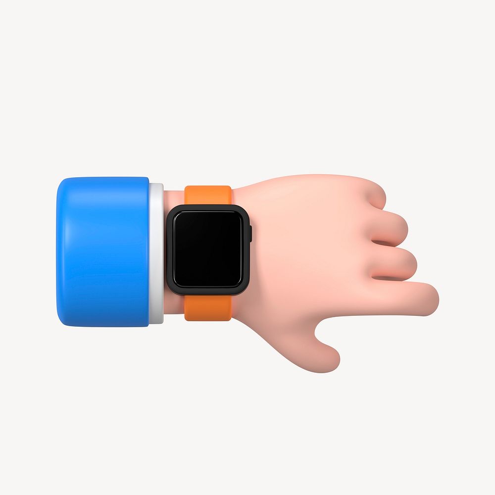 Businessman wearing smartwatch, 3D rendering graphic