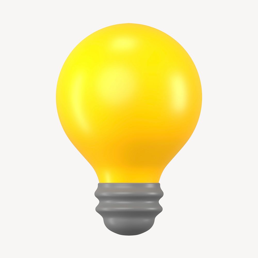 3D light bulb sticker, creative business graphic psd