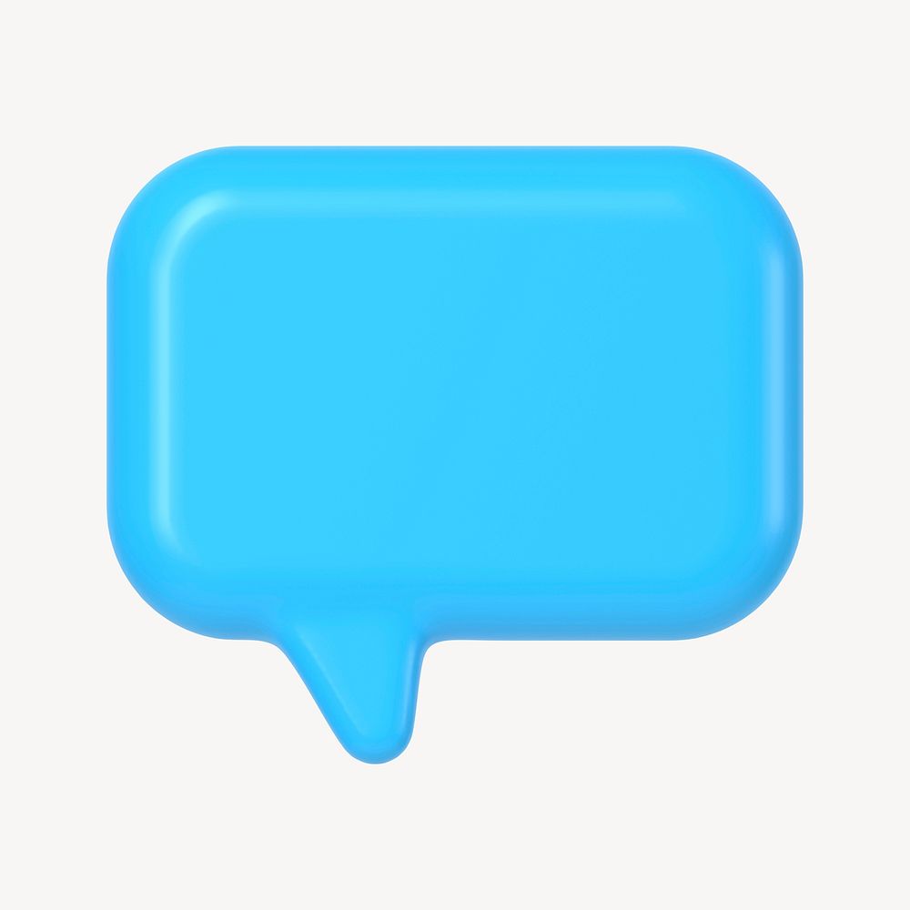 3D speech bubble clipart, communication marketing graphic psd
