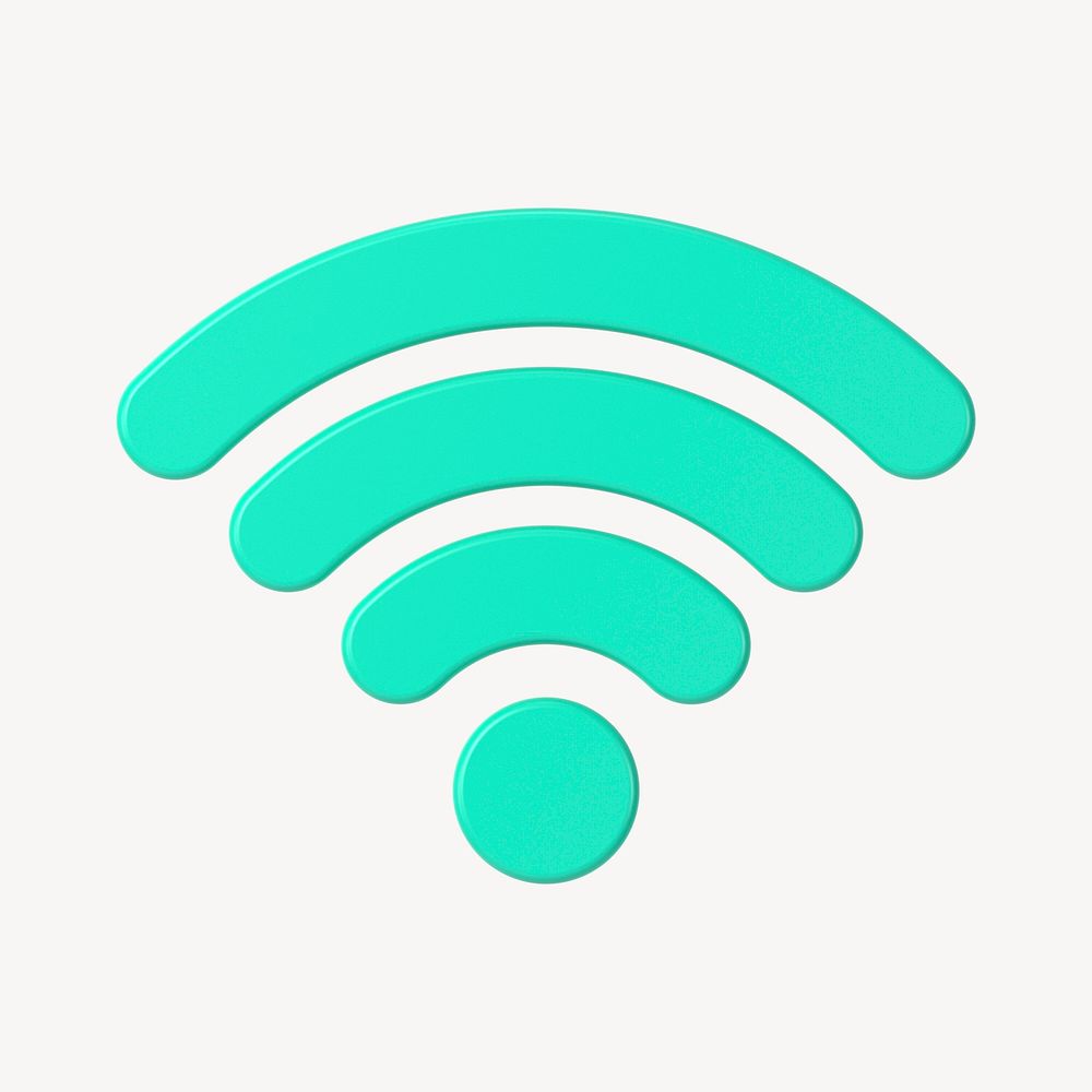 3D wifi symbol, green technology graphic