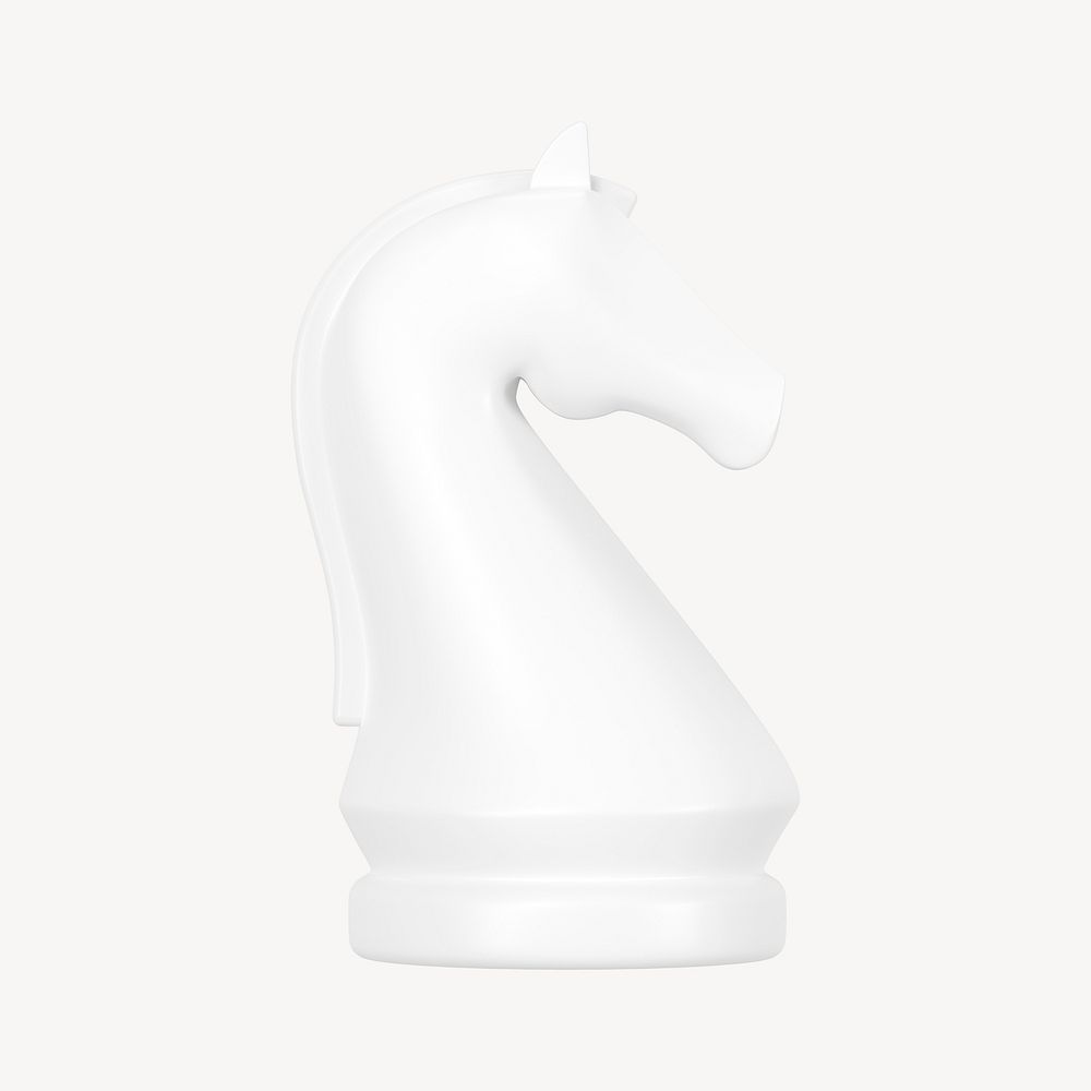 Knight chess piece clipart, 3D business symbol graphic