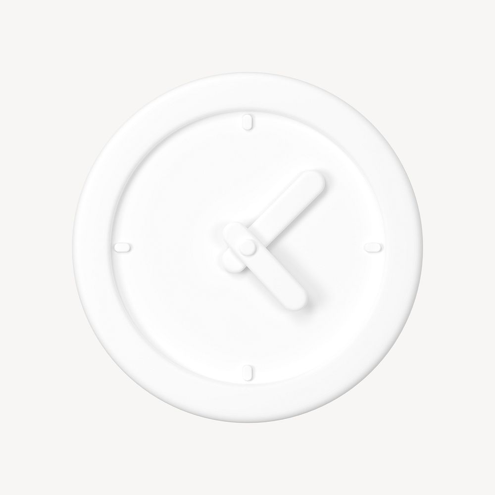 Office clock 3D clipart, business symbol