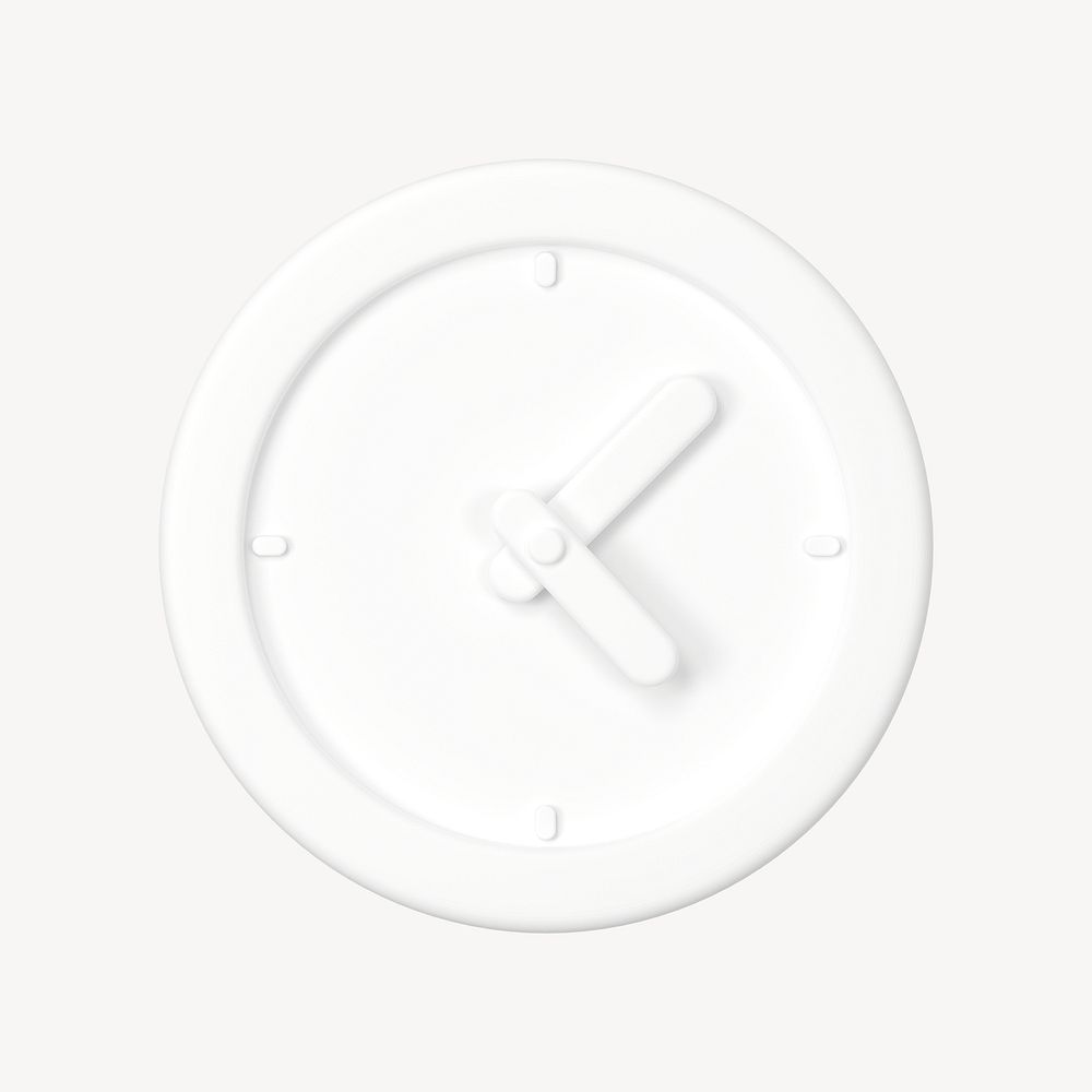 Office clock 3D clipart, business symbol psd