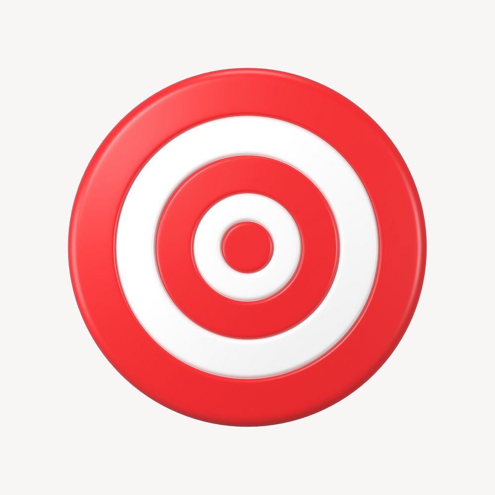 3D dartboard clipart, business target graphic