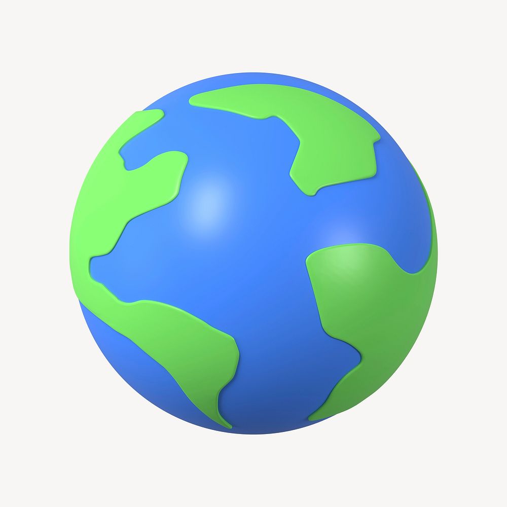 3D planet Earth sticker, environment symbol psd