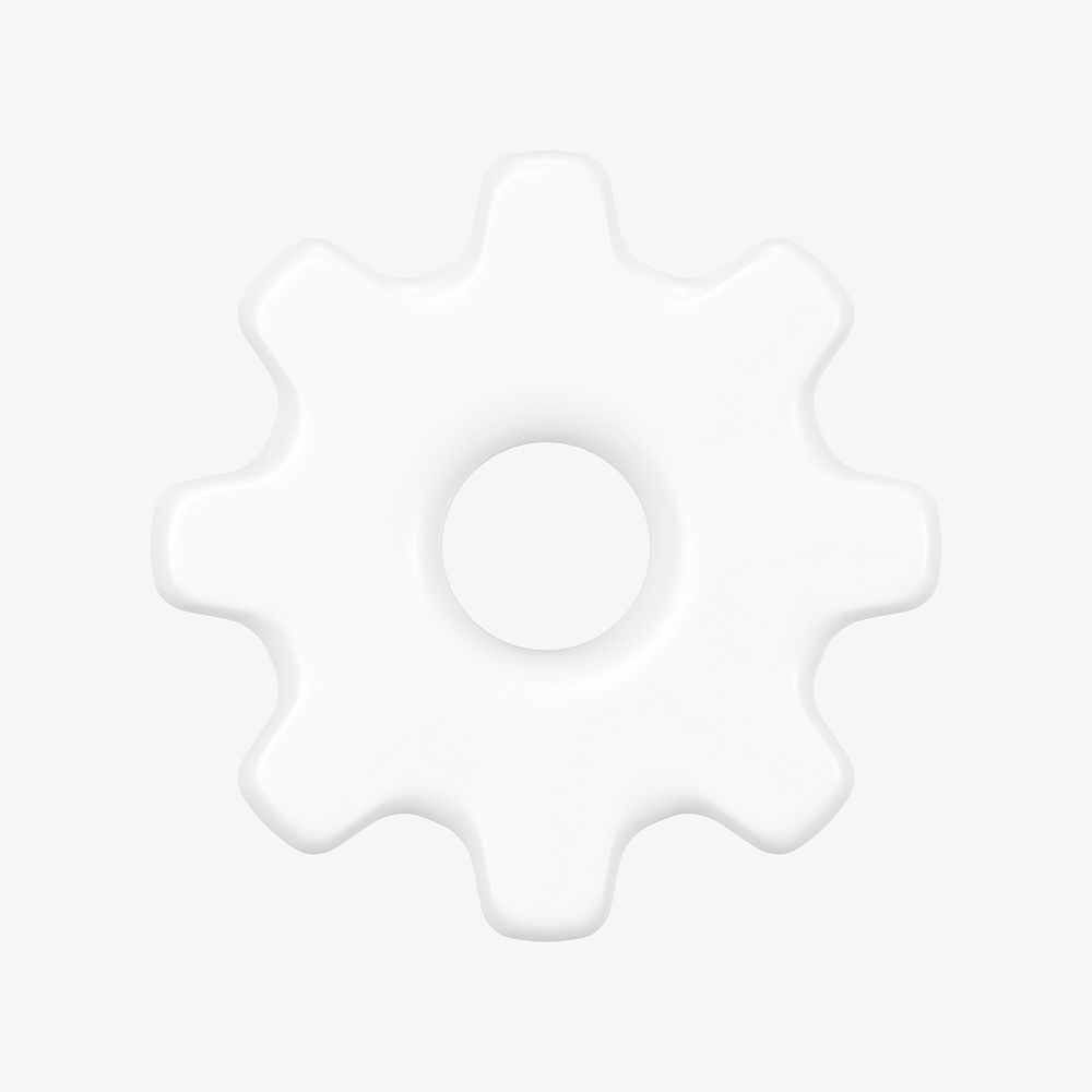 White gear sticker, 3D business system psd