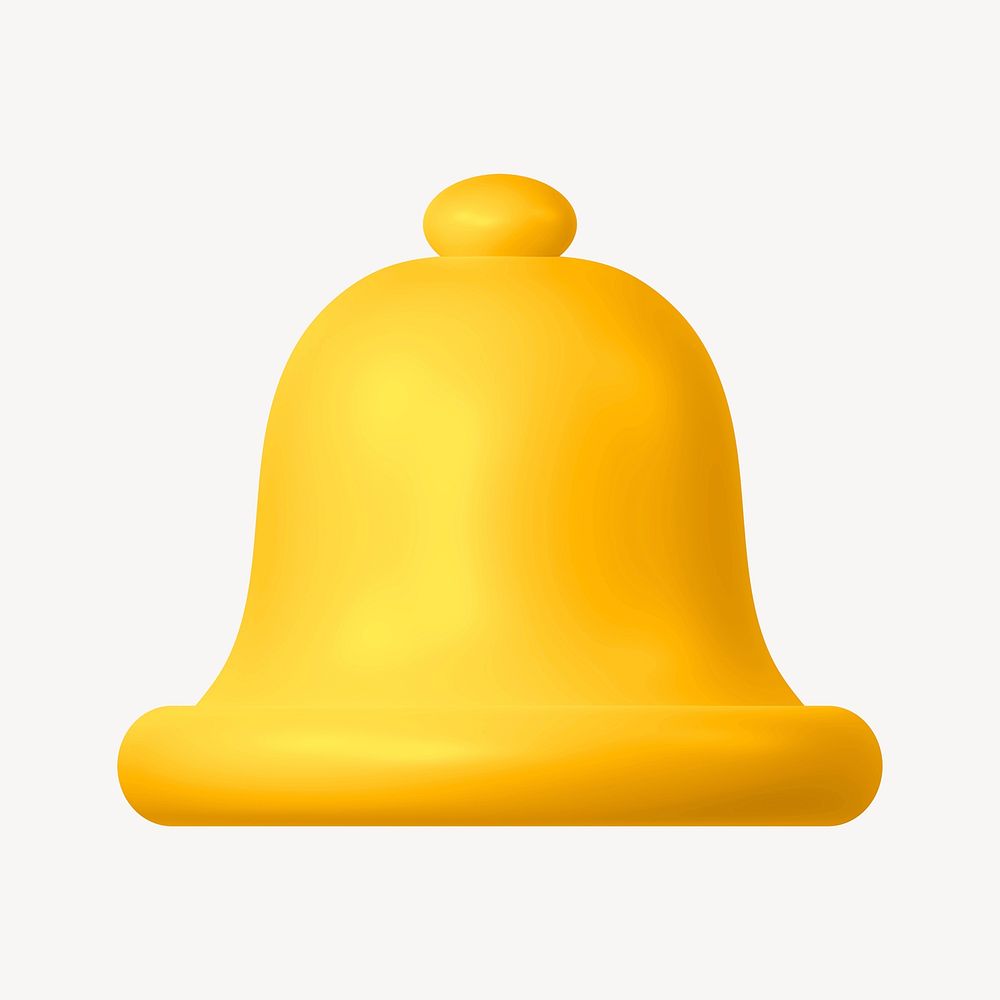 Bell, notification 3D icon sticker psd