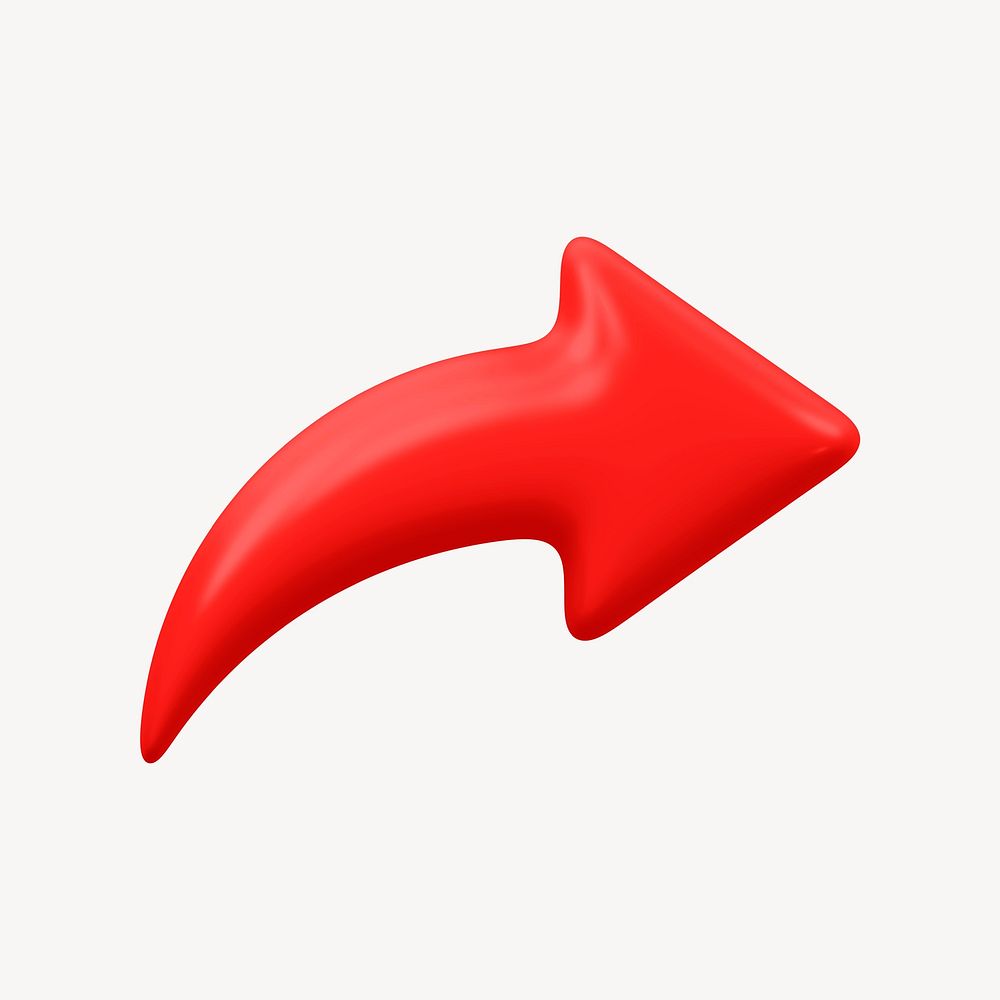 Red arrow, business 3D icon sticker psd