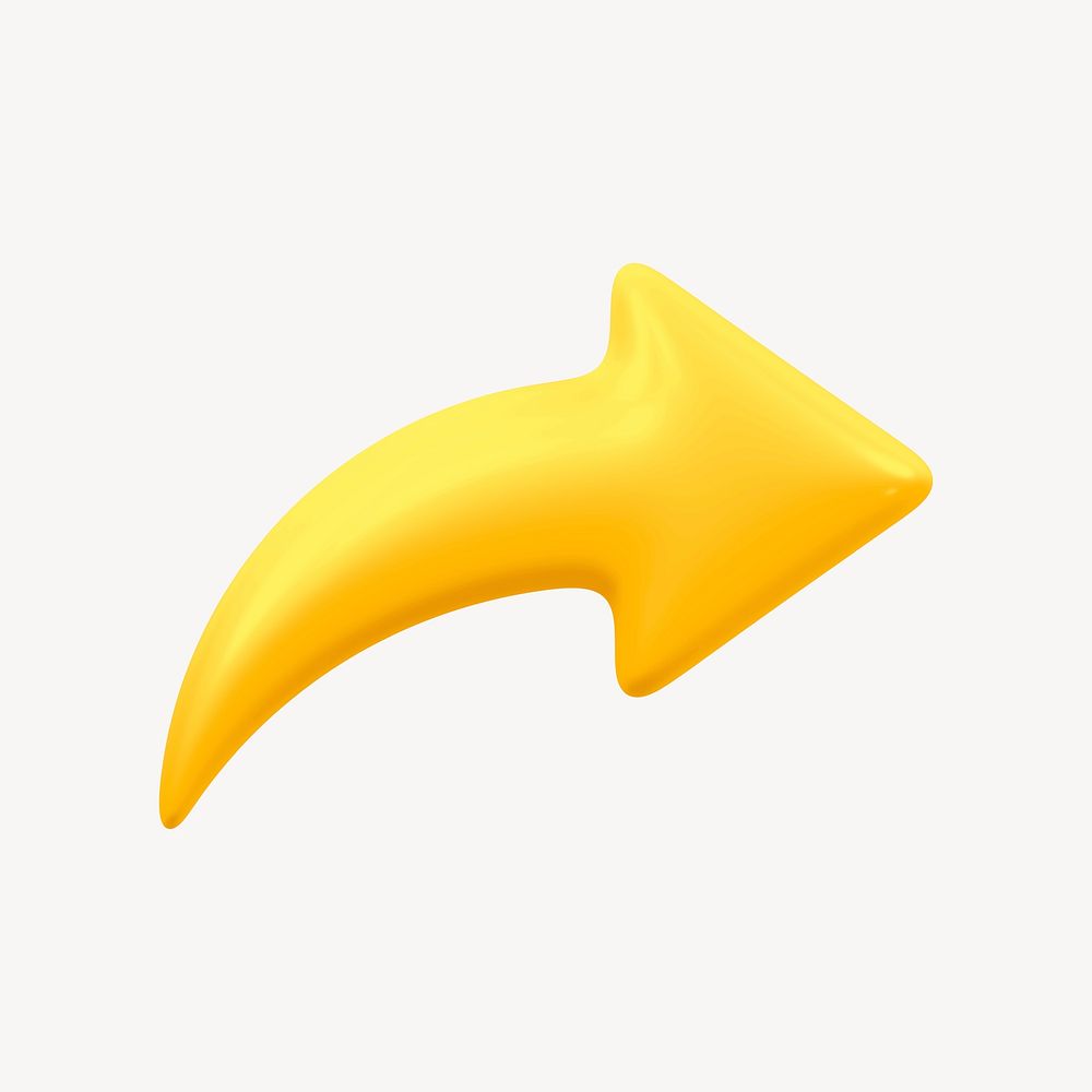 Yellow arrow, business 3D icon sticker psd