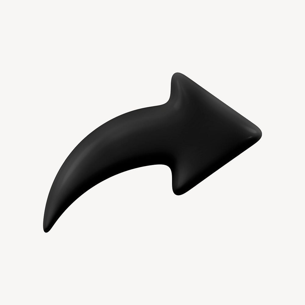 Black arrow,, business 3D icon sticker psd