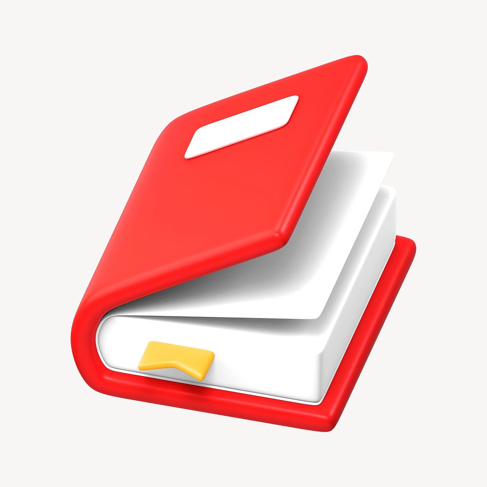Book, education 3D icon sticker psd