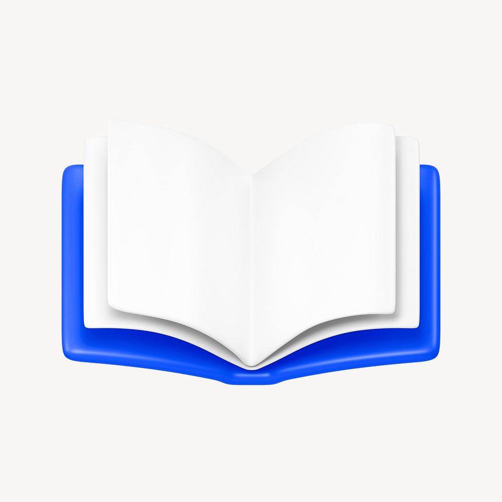 Blue book, education icon, 3D rendering illustration