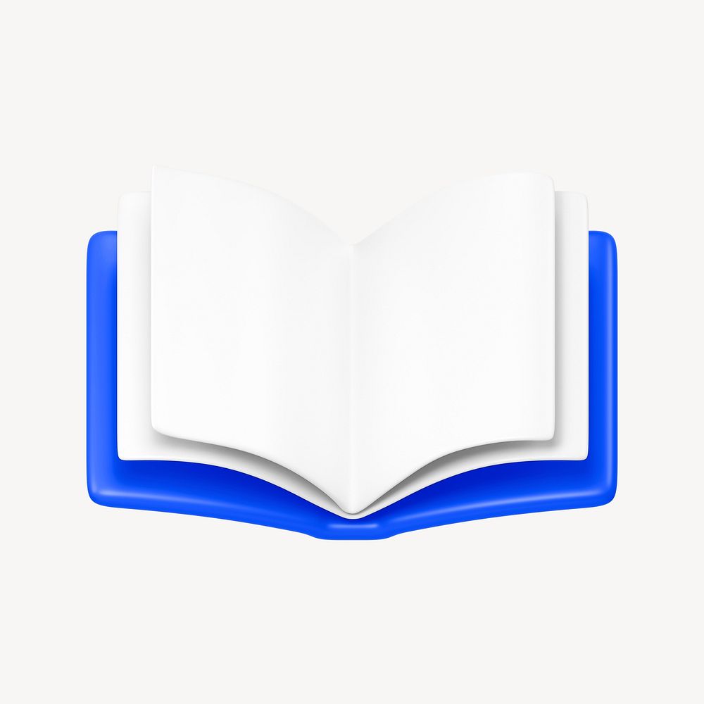 Book, education 3D icon sticker psd