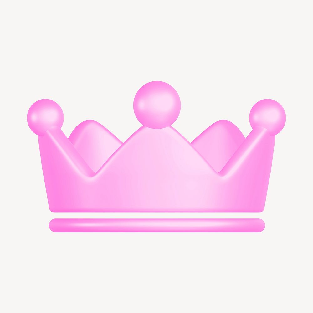 Crown ranking icon, 3D rendering illustration
