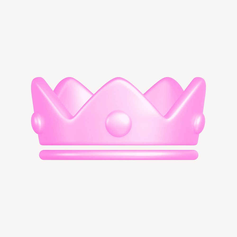 Crown ranking icon, 3D rendering illustration