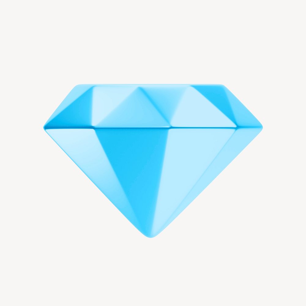 Diamond icon, 3D rendering illustration