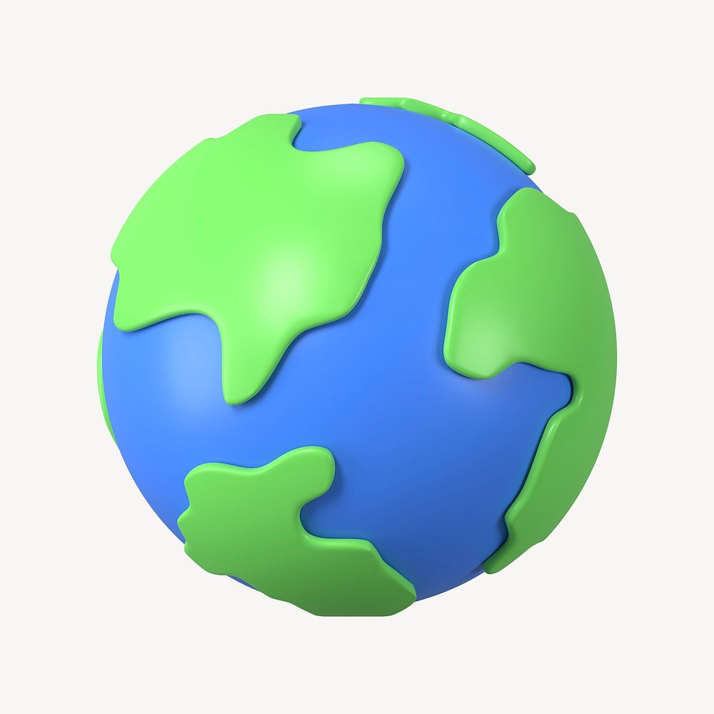 Globe, environment icon, 3D rendering illustration