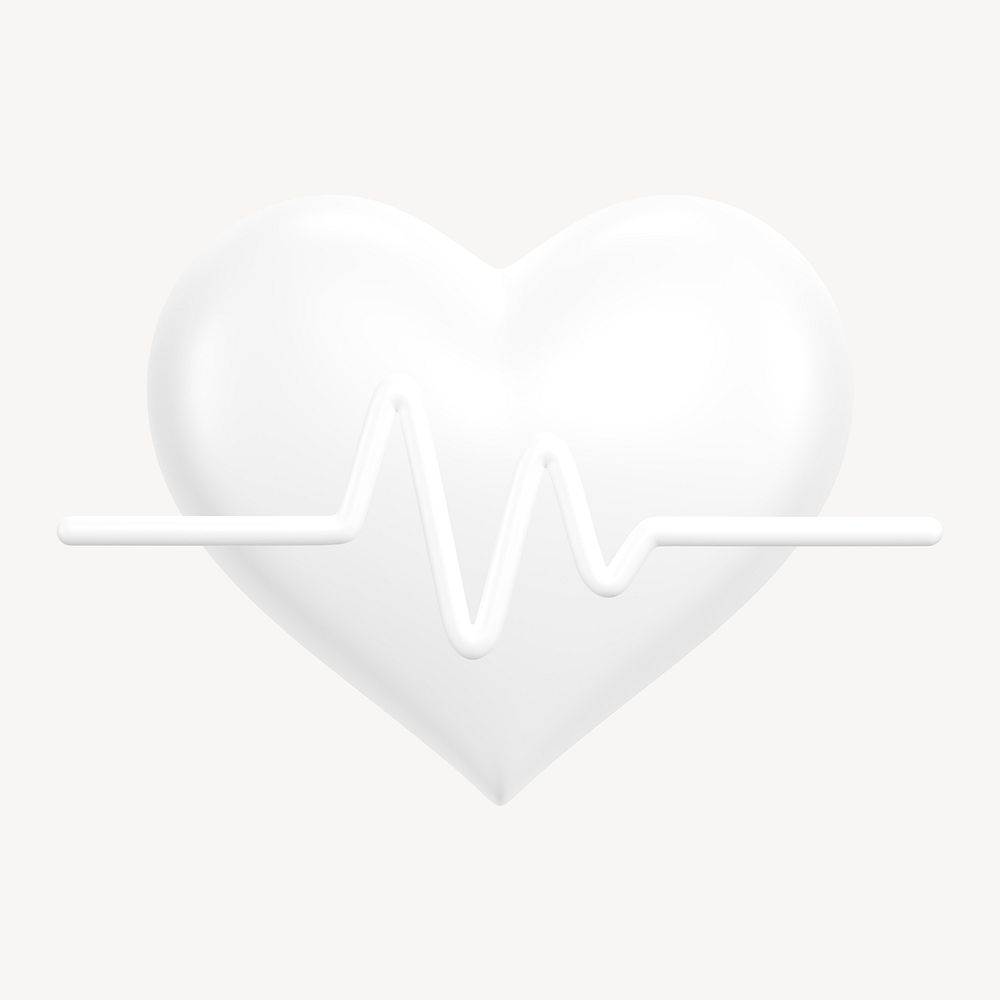 Heartbeat, health 3D icon sticker psd