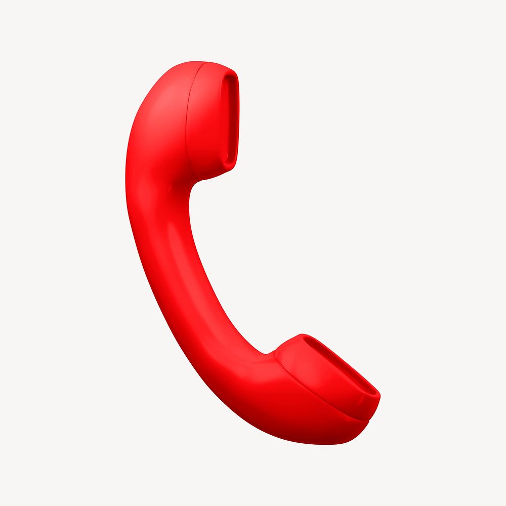 Telephone missed call, contact 3D icon sticker psd