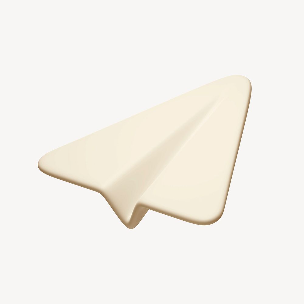 Paper plane, message 3D icon sticker psd