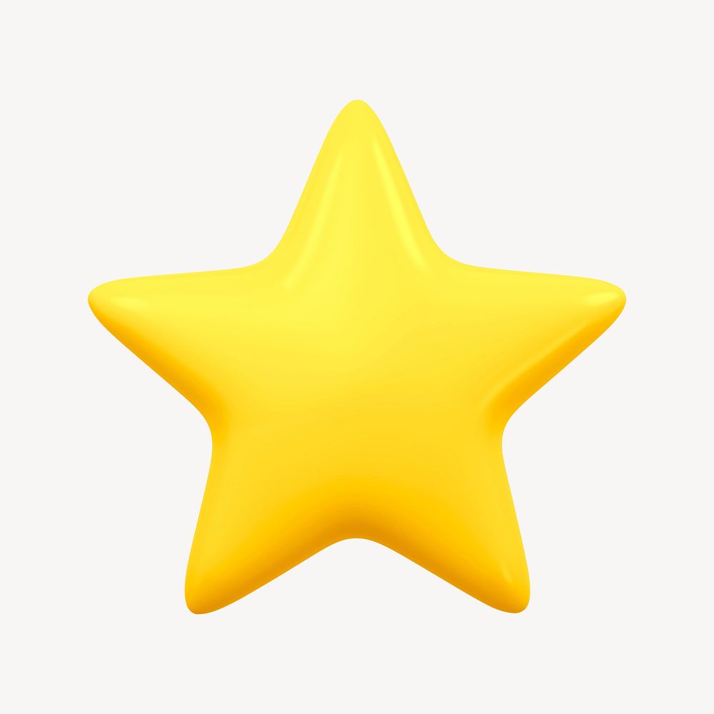 Star, favorite 3D icon sticker psd