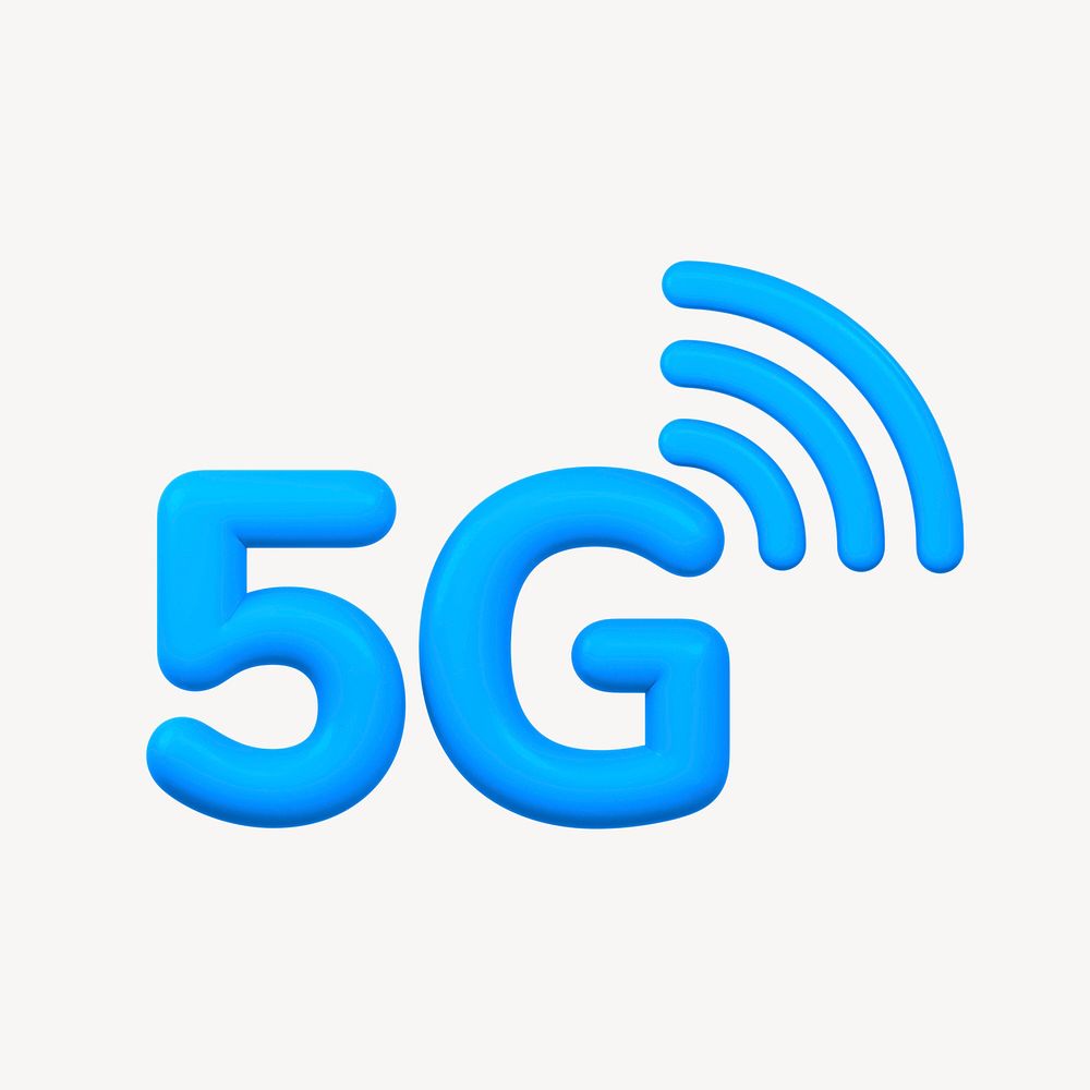 5G icon, 3D rendering graphic psd