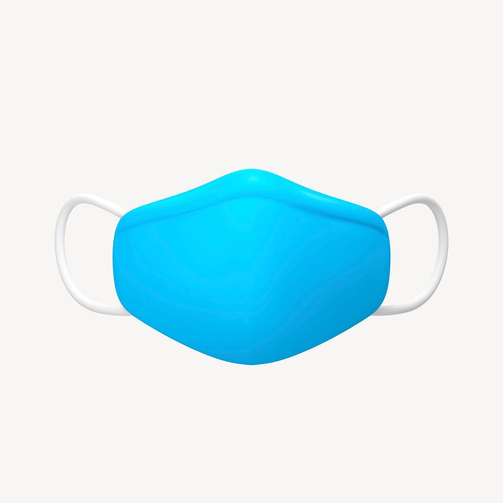 Face mask icon, 3D rendering illustration
