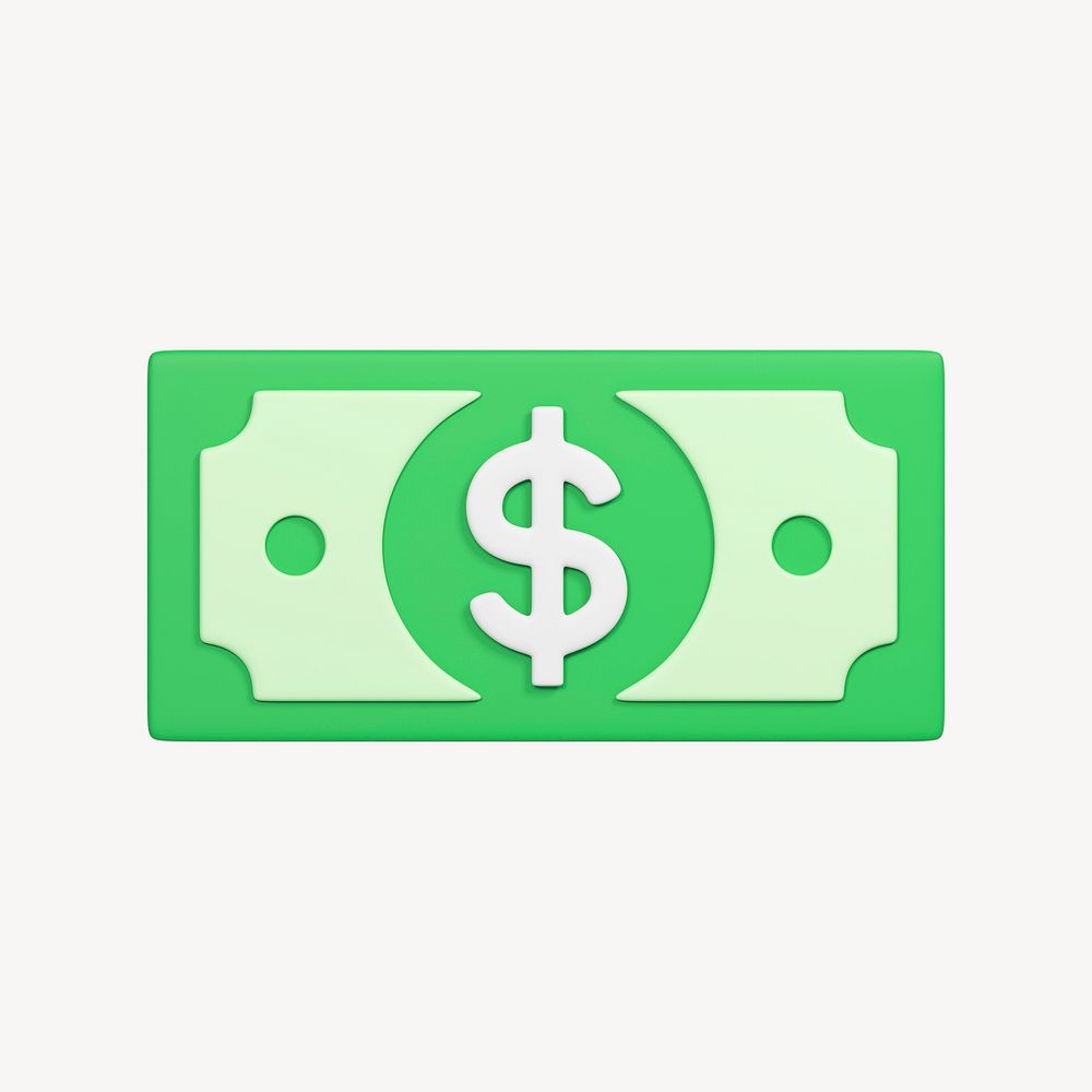 Money icon, 3D rendering illustration psd