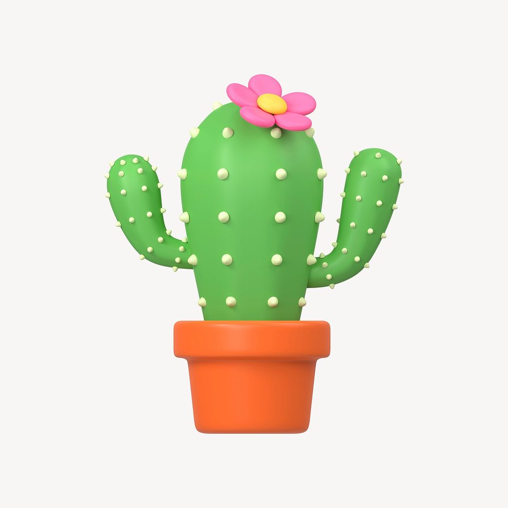 Cactus, 3D rendering illustration psd