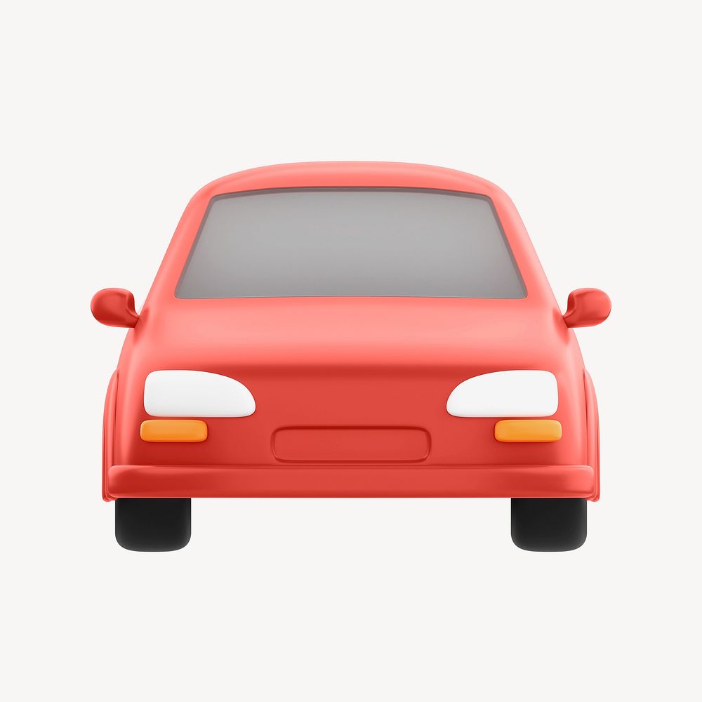 Car icon, 3D rendering illustration