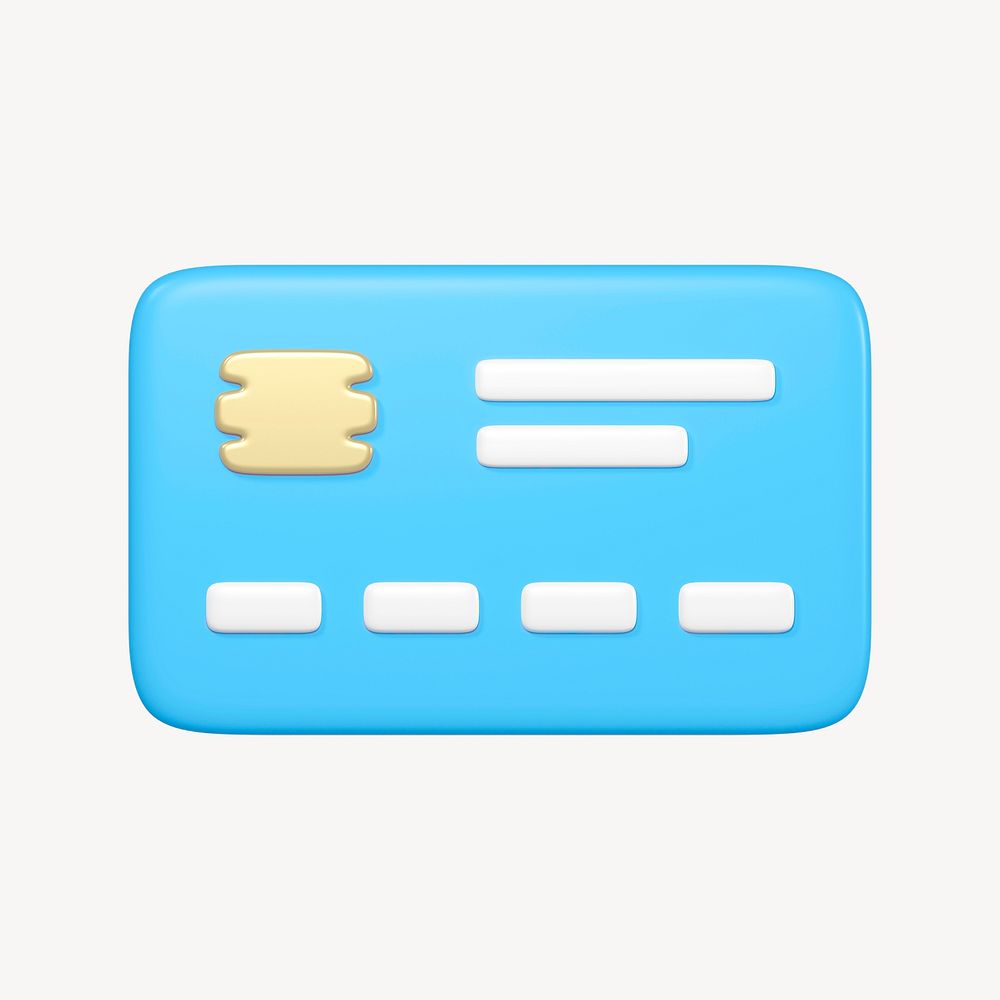 Credit card icon, 3D rendering illustration psd