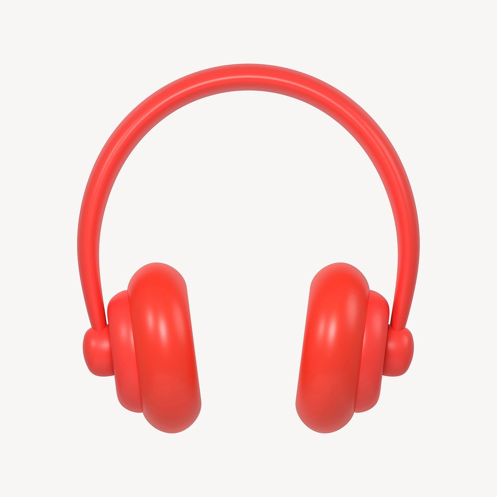 Headphones, music icon, 3D rendering illustration psd
