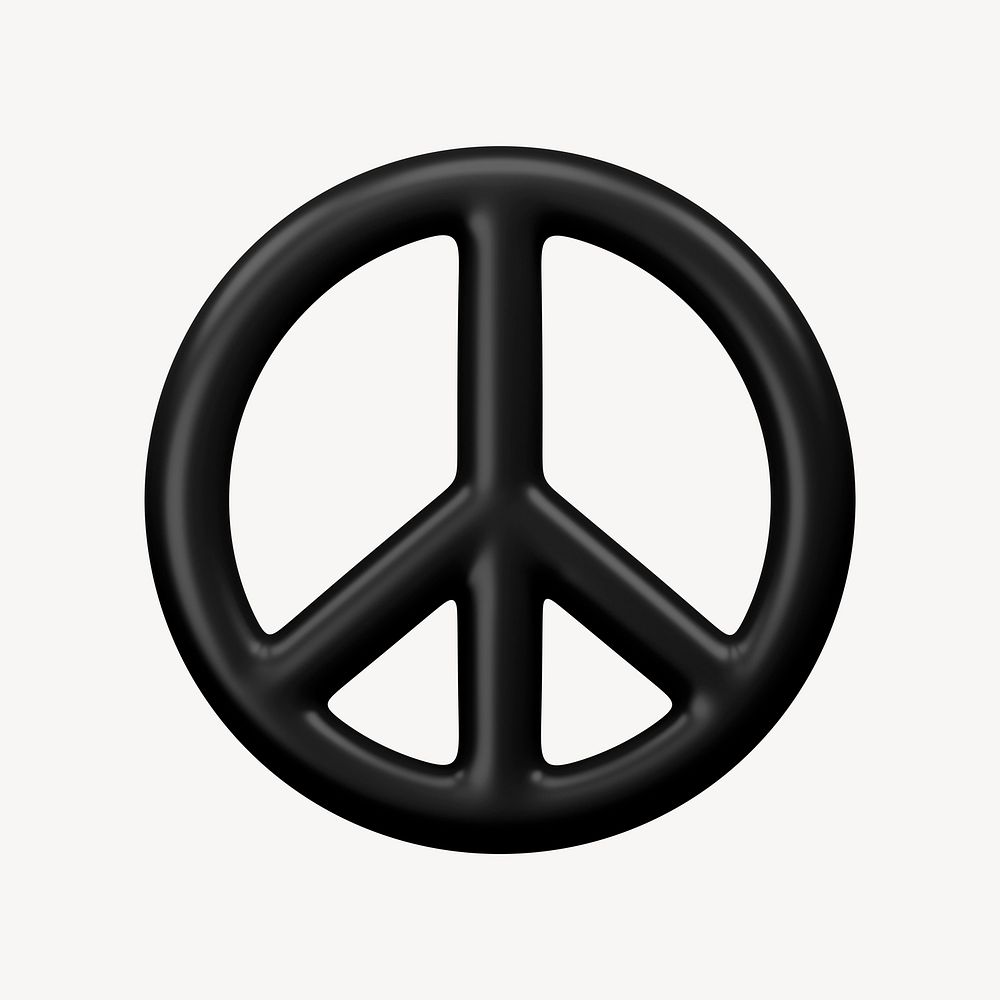 Peace icon, 3D rendering illustration