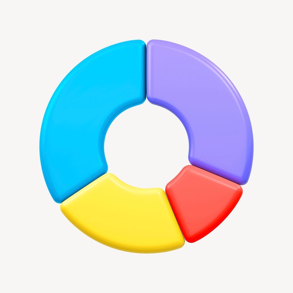 Pie chart icon, 3D rendering illustration psd