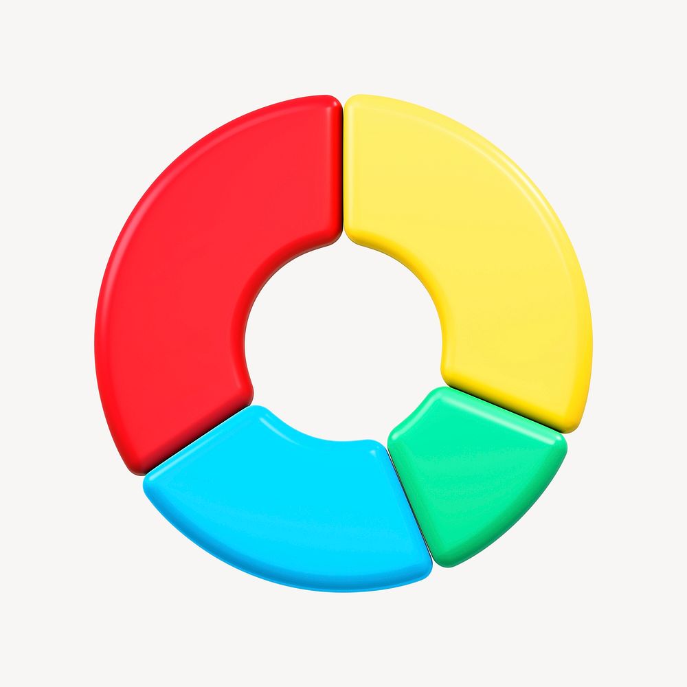Pie chart icon, 3D rendering illustration