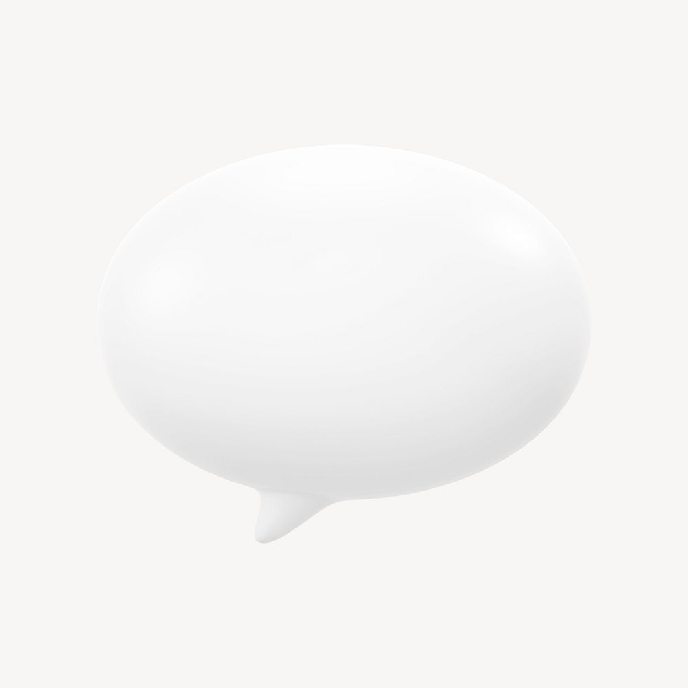 Speech bubble icon, 3D minimal illustration psd