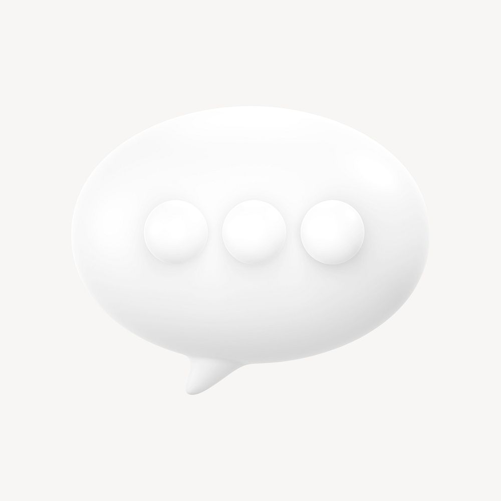 Speech bubble icon, 3D minimal illustration