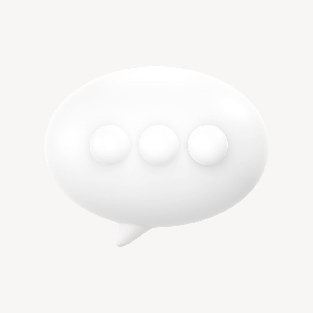 Speech bubble icon, 3D minimal illustration psd