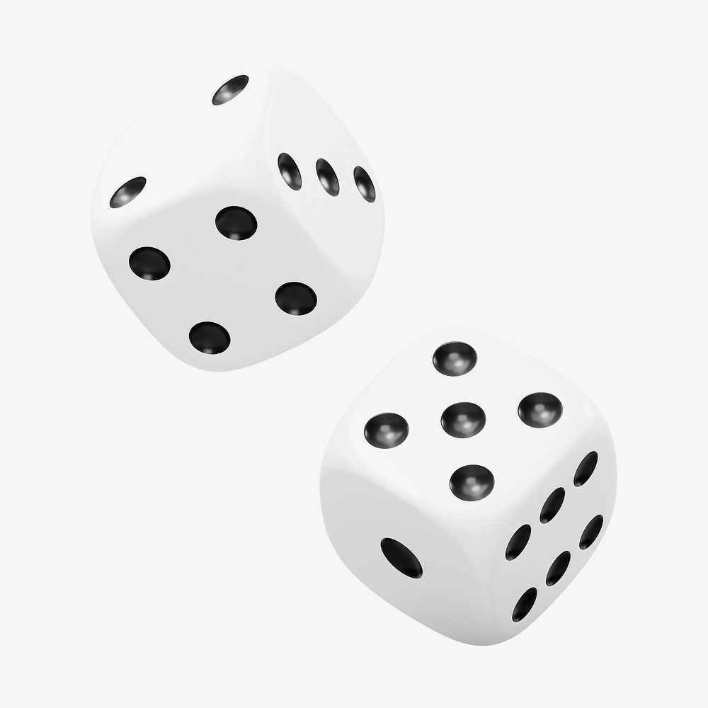 Two dice cubes, 3D rendering design
