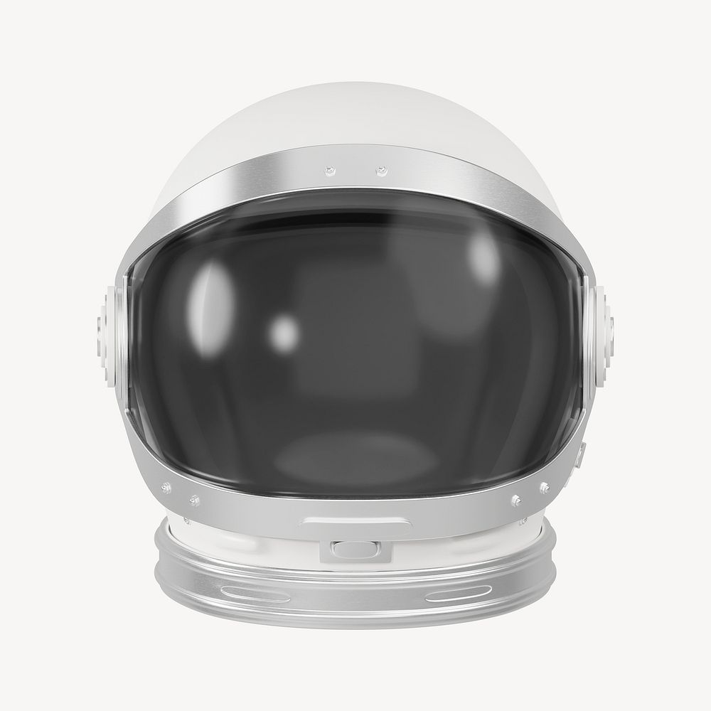 3D astronaut helmet mockup, white design psd