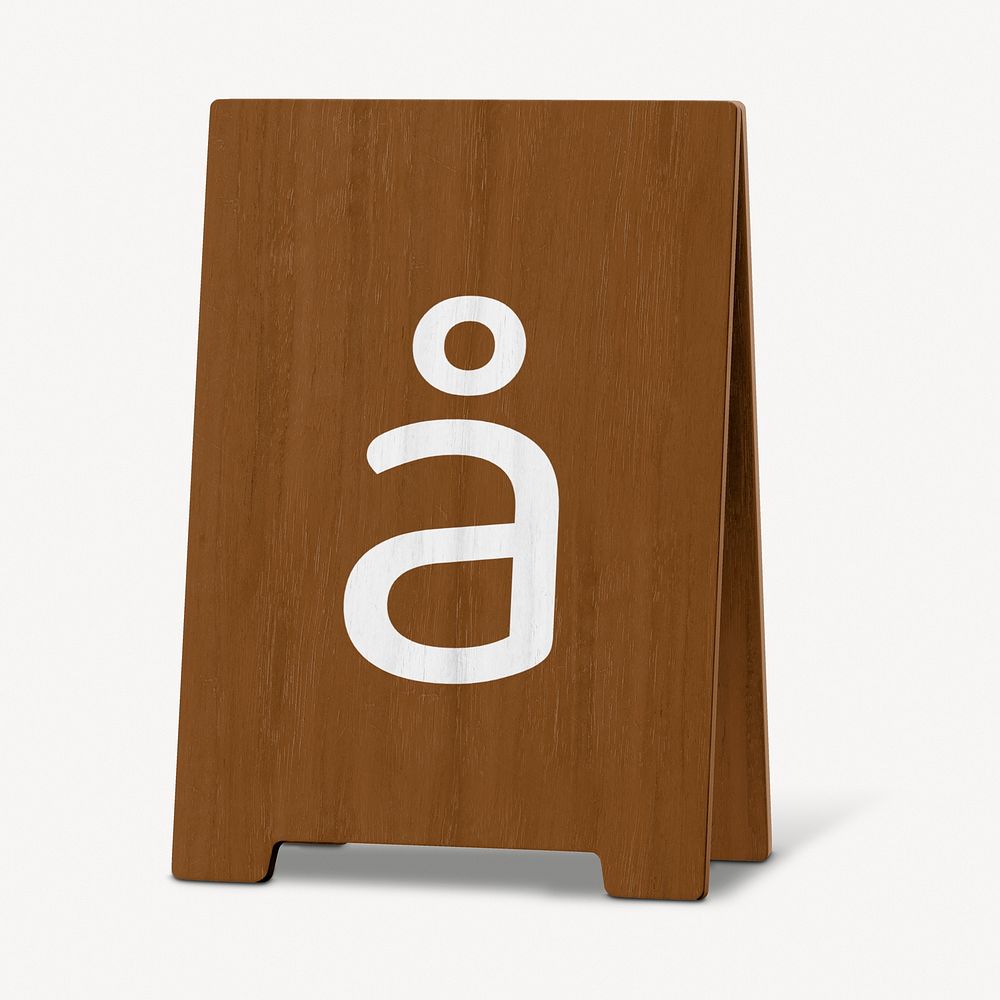 Wooden a-frame sign mockup, foldable design psd