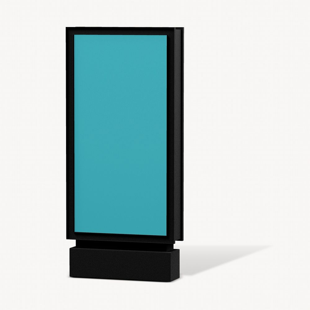 3D bus stop ad sign, blank design space
