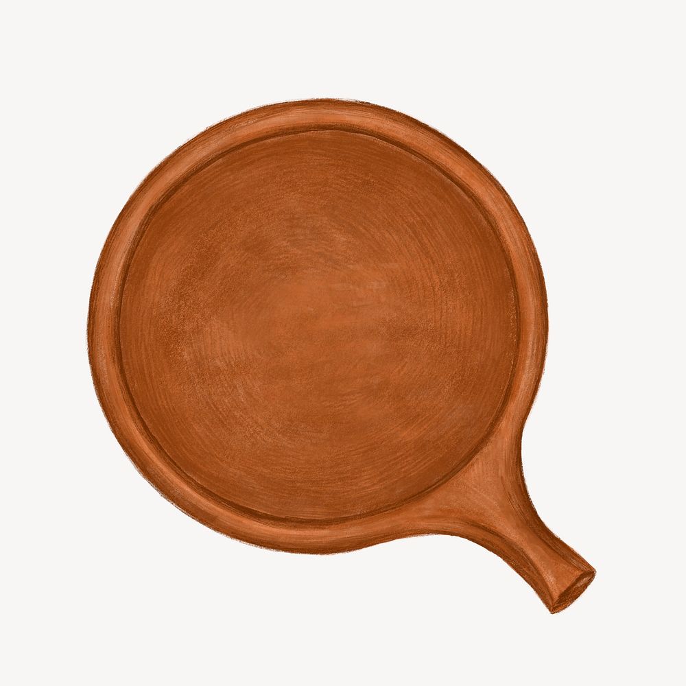 Wooden pizza tray, object illustration psd