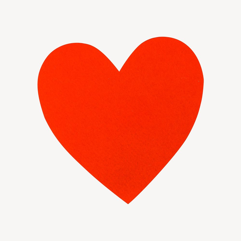 Red heart collage element, valentine&rsquo;s day design