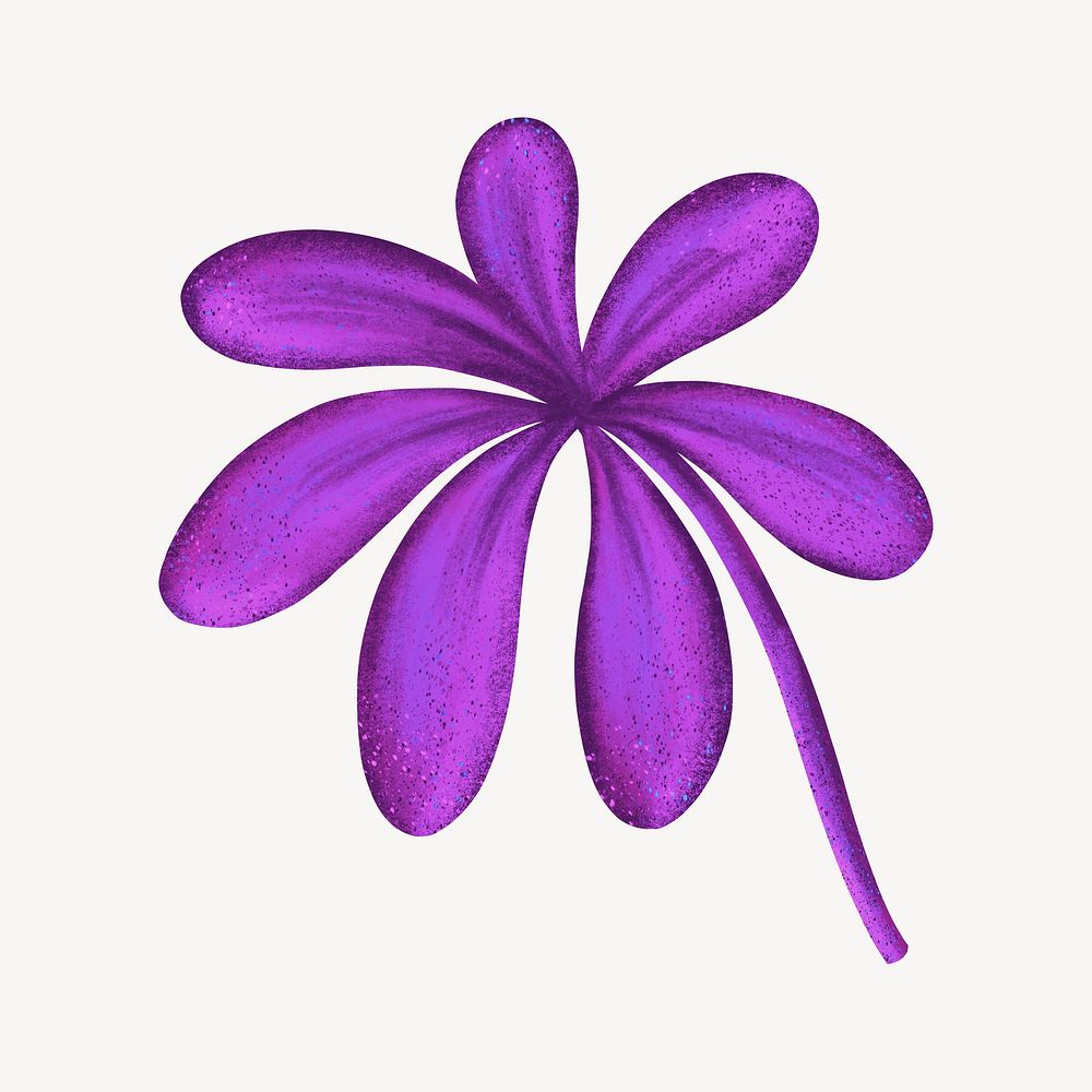 Purple flower collage element, botanical illustration