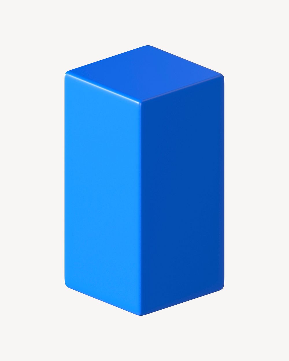 3D blue cuboid, geometric shape